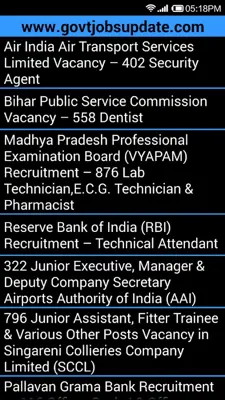 Govt Jobs Update android App screenshot 0